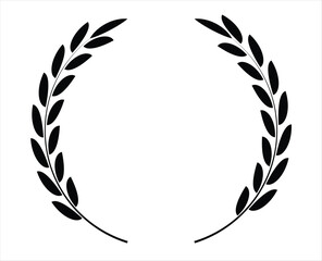 Circular laurel floral vector for award winner celebration