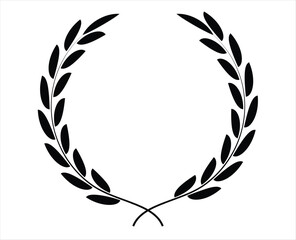 Circular laurel floral vector for award winner celebration
