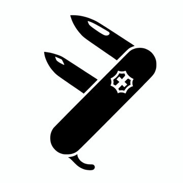 recommend clip art: Swiss army knife black silhouette vector illustration, multi tool clip art icon symbol element