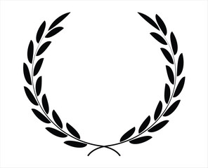 Circular laurel floral vector for award winner celebration