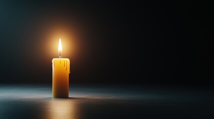 A single candle burning out in a dark room, representing the fear of resources running out.