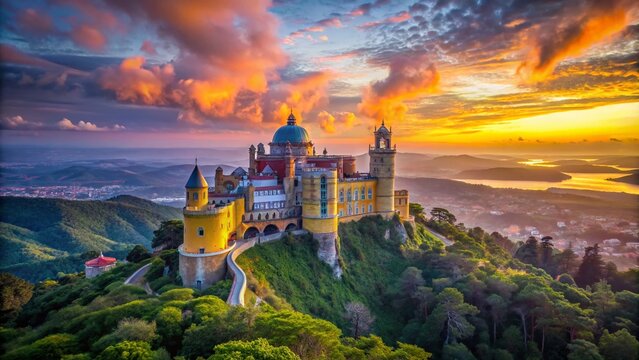 Long Exposure of Palacio Nacional da Pena at Sunset in Sintra, Portugal - Stunning Landscape Photography