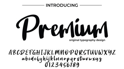 Premium Font Stylish brush painted an uppercase vector letters, alphabet, typeface