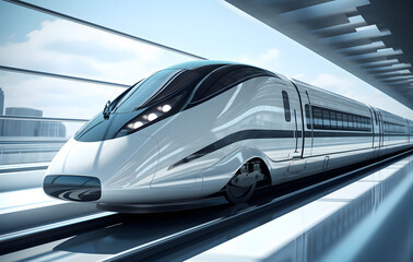 Fototapeta premium Train, ordinary train, high speed train, modern transportation system