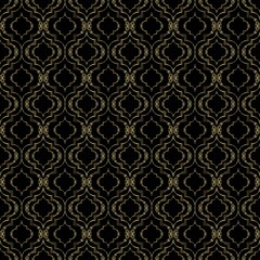 seamless abstract golden pattern golden ornament in arabian style on black background