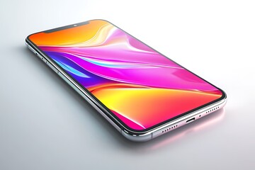 3D Render of a Smartphone with Abstract Background