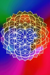 colorful Flower of Life wallpaper