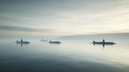 Minimalist background of Navy Military Day: A digital concept blending camouflage, airforce icons, and navy ships on a sea of blue, symbolizing military power.





