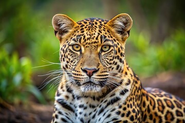 Obraz premium Leopard prepared for hunting in the wild