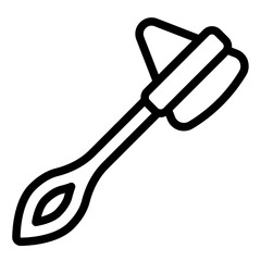 Reflex hammer outline icon representing a tool used for testing patient reflexes and nerve health