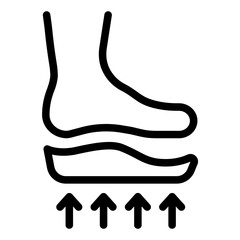 Orthotics foot outline icon representing support for foot health and orthopedic care