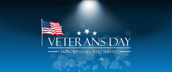 A Veterans Day greeting card featuring the American flag symbolizing honor and gratitude for those who served