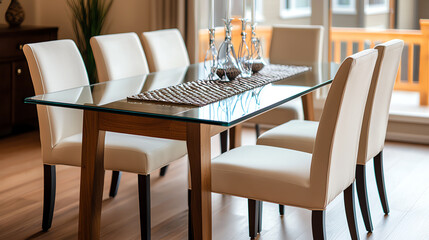 Modern dining table with elegant chairs