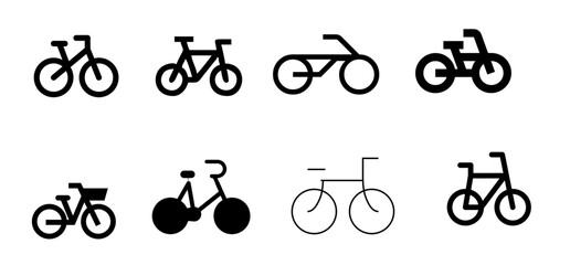 bicycle icons set