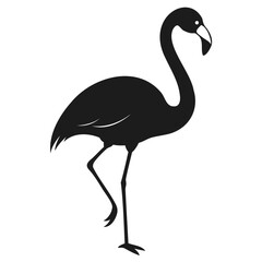 Fototapeta premium Silhouette of a black flamingo bird Vector illustration Animals silhouette vector illustration