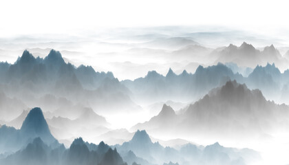 mountains in the morning