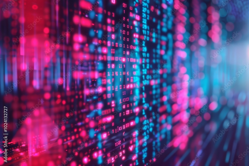 Poster abstract color scheme emphasizing data protection.