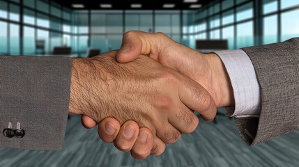 Obraz premium Business Handshake Agreement Partnership Success Office Collaboration