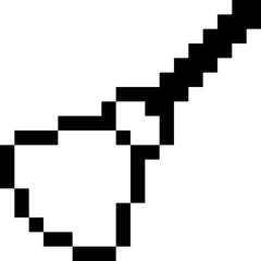 Halloween Witch Broom Pixel 8bit Icon Black Color.