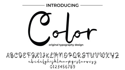 Color Font Stylish brush painted an uppercase vector letters, alphabet, typeface