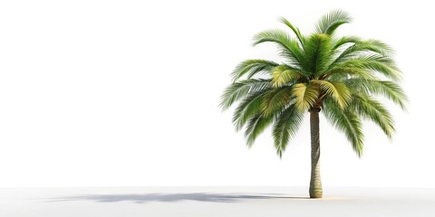 Obraz premium Lonely palm tree isolated on white background