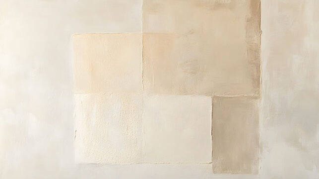 Minimalist Beige Plaster Artwork, soft gradients, few elements, off-white background, serene and understated design, harmonious color palette