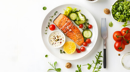 Intermittent Fasting Meal Plan, diverse healthy foods, structured fasting schedule, clean white background, promoting nutritious eating habits