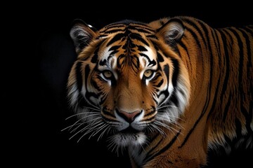 Fototapeta premium Tiger Stare: Intense Gaze of a Majestic Bengal Tiger