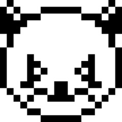 Halloween Cat Face Pixel 8bit Icon Black Color.