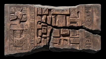 Ancient Egyptian Hieroglyphics Stone Tablet  Carved Relief  History  Archaeology  Artifact