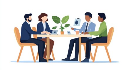 Diverse Team Brainstorming Ideas Around Table  Business Meeting  Collaboration  Creative W