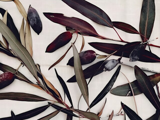 leaves in white background