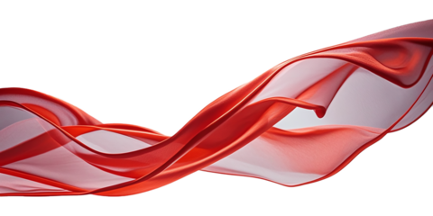 Fluttering elegant bright red fabric png, fabric