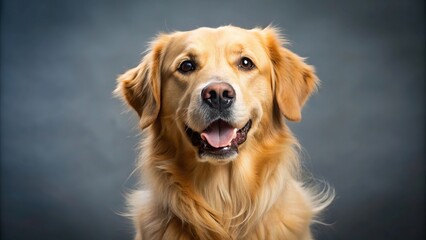 Lovely and brilliant golden retriever dog sitting next to a person