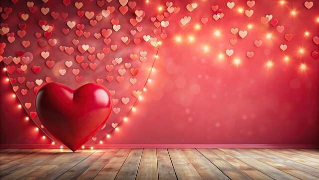 Lovely Valentine backdrop adorned with romantic hearts