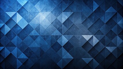 Obraz premium Low angle abstract navy blue geometric shapes on textured dark background