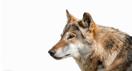 Obraz premium Lobo ibérico de mirada intimidante con un fondo blanco