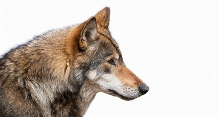 Obraz premium Lobo ibérico de mirada intimidante con un fondo blanco