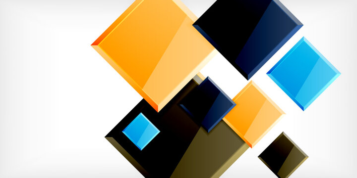 Colorful squares with reflections abstract background design. Vector Illustration For Wallpaper, Banner, Background, Card, Book Illustration, landing page