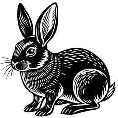 black and white rabbit