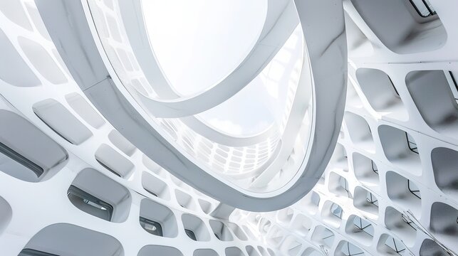 White Curved Structure 3D Background - a sleek and contemporary visual. The curved structure creates a smooth and inviting atmosphere.