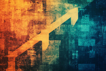 Business and Economy Background with Market Arrows: Investment Growth, SEO, and Marketing Strategy