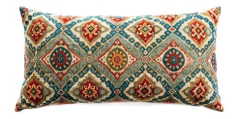 Low angle pillow with unique pattern isolated on white background