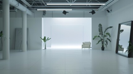 Background of Artificial Creative Space - an imaginative and innovative visual. The artificial space inspires creativity and exploration.