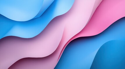 abstract geometric background with pink, blue paper, panoramic shot