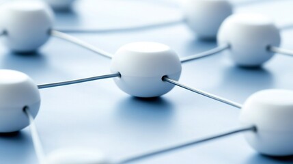 Abstract connection nodes in a network, white isolate background.