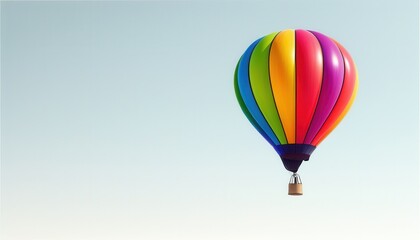Naklejka premium Vibrant Hot Air Balloon in Clear Sky