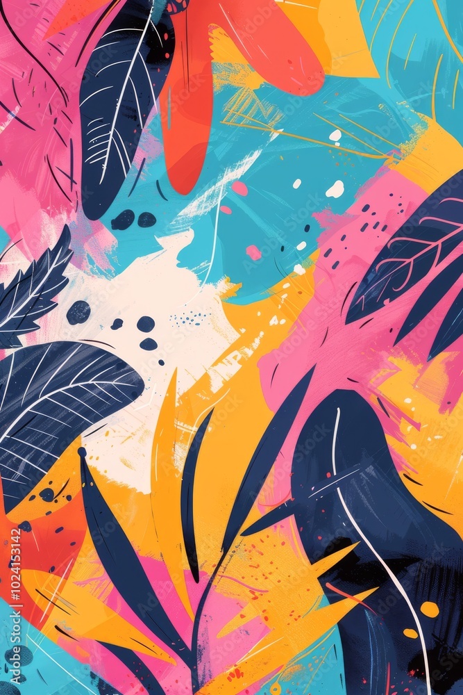 Poster Abstract lofi background with a mix of vibrant colors.