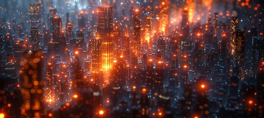 Obraz premium Artificial intelligence smart city real estate where AI integrates urban planning and property development creating sustainable and efficient communities of the future