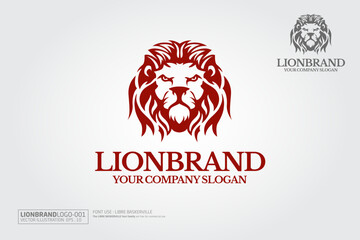 Lion Brand Vector Logo Template. Lion head logo template suitable for businesses and product names.